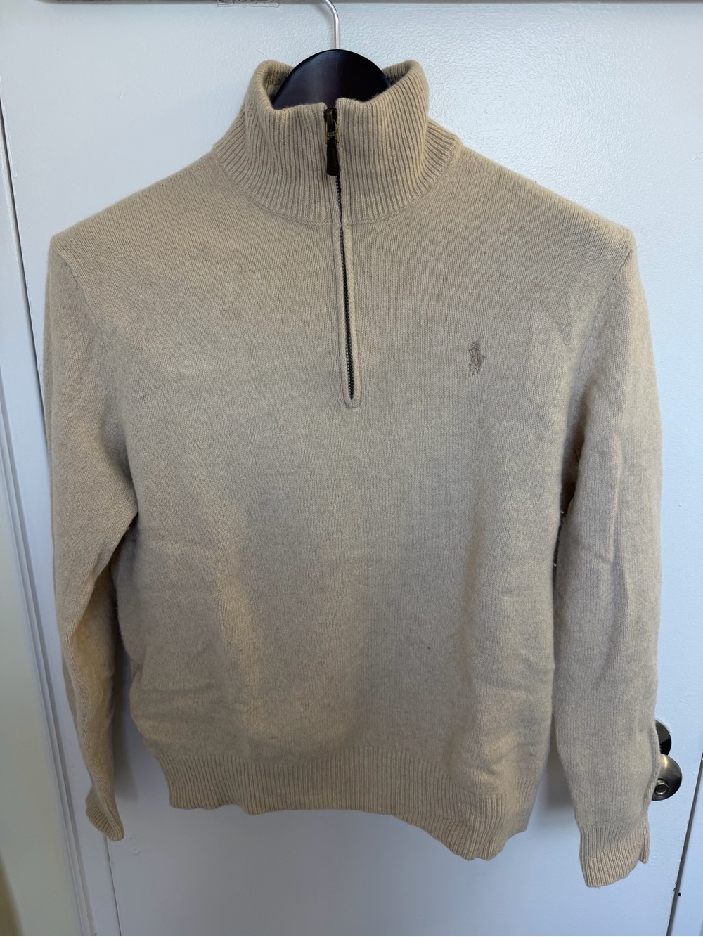 Polo Ralph Lauren Merino Wool + Cashmere 1/4 Zip Sweater - Oatmeal